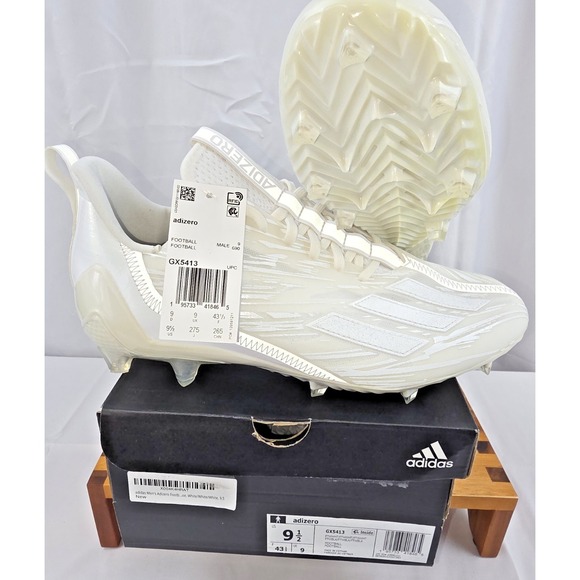 adidas Other - Adidas ADIZERO Football Cleats Mens Size 9.5 Triple White Iridescent Brand New